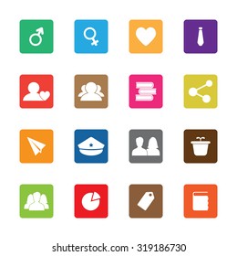 Lifestyle colored vector icons set for web and mobile