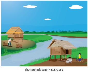 lifestyle at countryside vector design