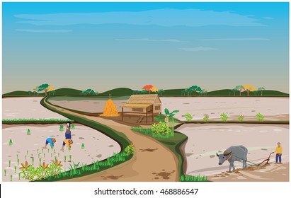 Lifestyle in countryside vector design