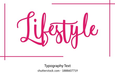Estilo de vida elegante tipografía cursiva color rosa texto 