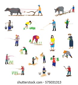 lifestyle of farmer shape vector design