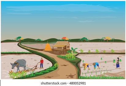 Lifestyle of farmer vector design