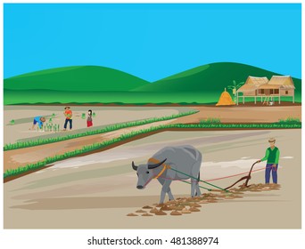 lifestyle of farmer vector design