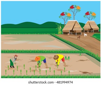 Lifestyle of farmer vector  design