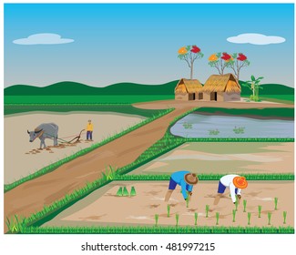 Lifestyle of farmer vector design