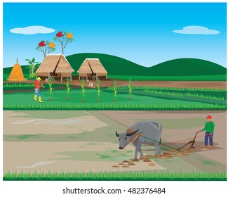lifestyle of farmer vector design