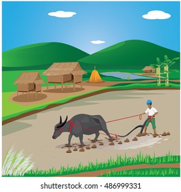 lifestyle of farmer vector design