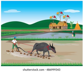 lifestyle of farmer vector design