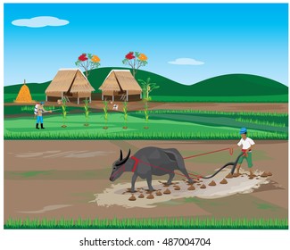 lifestyle of farmer vector design