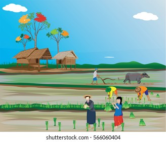 Lifestyle of farmer vector design