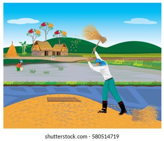 lifestyle of farmer vector design
