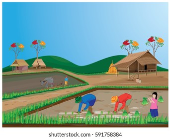 lifestyle of farmer vector design