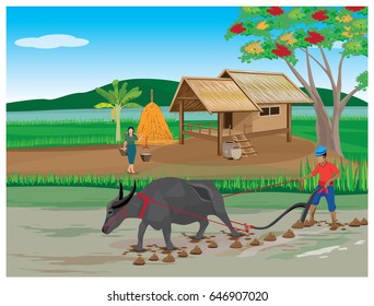 lifestyle of farmer vector design