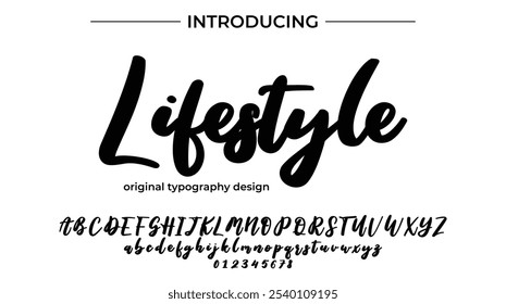 Lifestyle Font Stylish brush painted an uppercase vector letters, alphabet, typeface