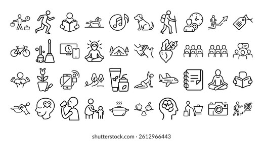 Lifestyle, health, habits, outline, icon