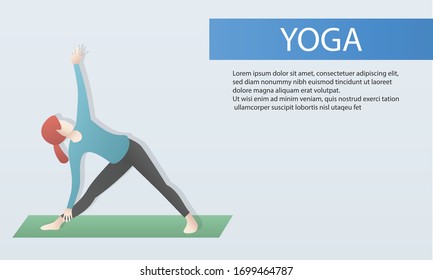 Lifestyle and heath care concept,Young beautiful woman practicing yoga,Relax activity,exercise, fitness,body balance,Vector illustration.
