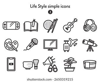 Coleção de ícones de estilo de vida e hobby