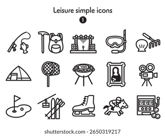 Coleção de ícones de estilo de vida e hobby