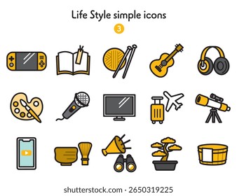 Coleção de ícones de estilo de vida e hobby