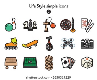 Lifestyle and hobby icon collection