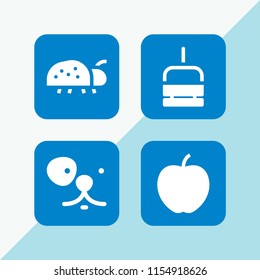 lifestyle icon. 4 lifestyle set with vegan, farming and gardening, chairlift and pet vector icons for web and mobile app