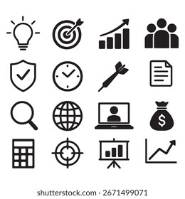 Lifestyle Icon Set Pack 40 Minimalist Black and White Vector Ico