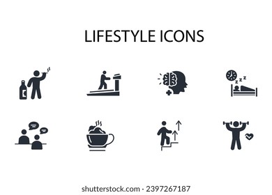 Lifestyle icon set.vector.Editable stroke.linear style sign for use web design,logo.Symbol illustration.