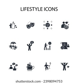 Icono de estilo de vida set.vector.Curso editable.Signo de estilo lineal para usar diseño web,logotipo.Ilustración de símbolo.