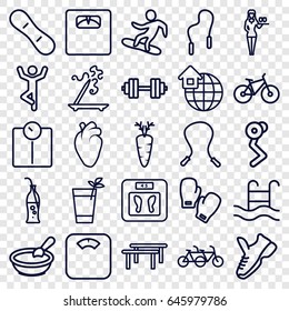 Lifestyle icons set. set of 25 lifestyle outline icons such as porridge, floor scales, aroma stick, casino girl, carrot, heart organ, soda bottle, swimming pool, global home