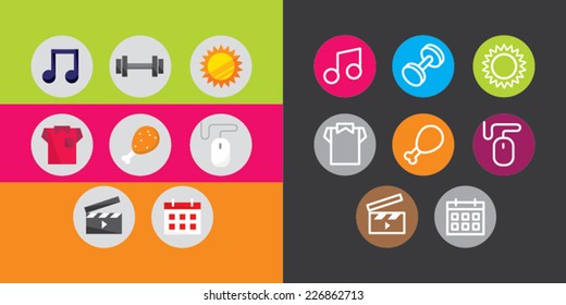 lifestyle icons set