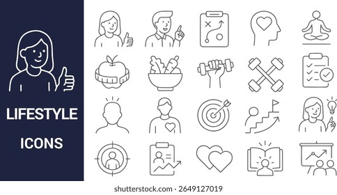 Lifestyle icons set with people and activities vector