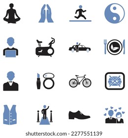 Lifestyle Icons. Two Tone Flat Design. Vector Illustration.