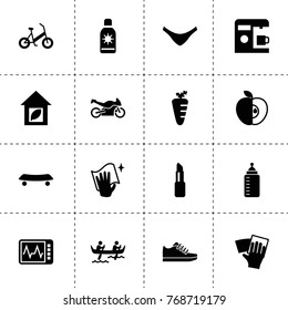 Lifestyle icons. vector collection filled lifestyle icons. includes symbols such as carrot, coffee machine, wiping, wipe, baby bottle. use for web, mobile and ui design.
