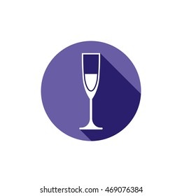 Lifestyle idea conceptual symbol, classic champagne glass isolated on white. Alcohol design element can be used in advertising.
