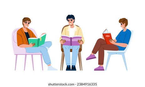 lifestyle man reading chair vector. home person, indoors one, sitting relax lifestyle man reading chair character. people flat cartoon illustration