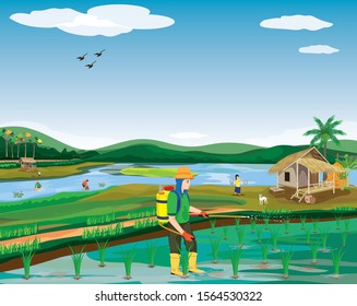 lifestyle of people at countryside vector design