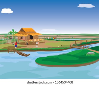 lifestyle of people at countryside vector design