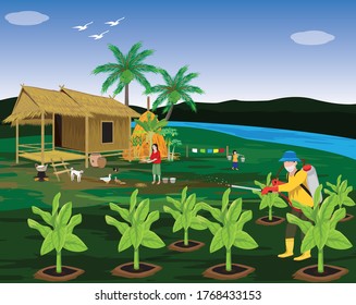 lifestyle of people at countryside vector design