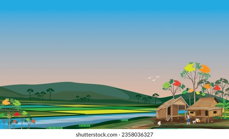 lifestyle of people at countryside  vector design
