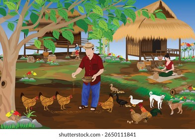 lifestyle of people at countryside vector design