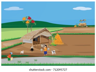 Lifestyle of people at countryside vector design