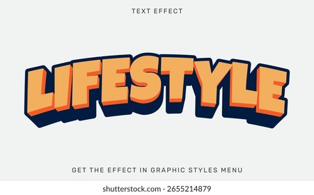 Efecto de texto de estilo de vida en estilo 3D