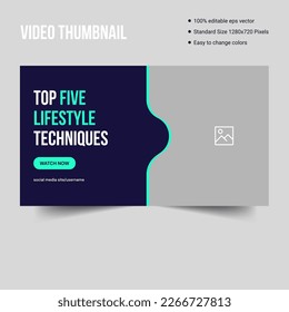 Lifestyle tips youtube thumbnail cover banner template, vector eps 10 file