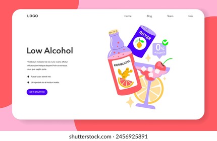 Lifestyle trends concept. A toast to health with non-alcoholic kombucha and mocktail alternatives. Social sipping with a mindful twist in vectors