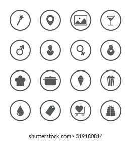 Lifestyle vector icons set for web and mobile