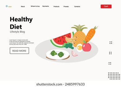 Lifestyle web template Healthy eating modern balanced diet