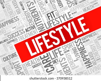 LIFESTYLE word cloud background, health concept