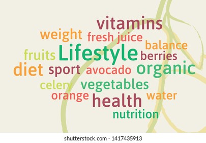 Lifestyle word cloud concept. Avocado.