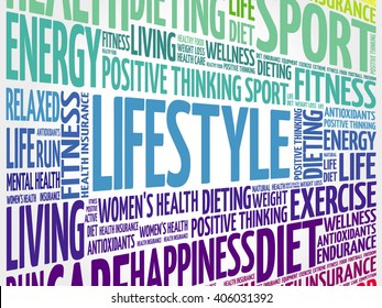 Lifestyle Word Cloud Fitness Sport Health Stock Vector (Royalty Free ...