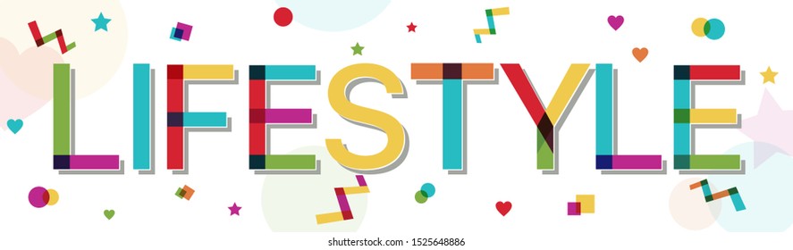 "Lifestyle" word with colorful confetti